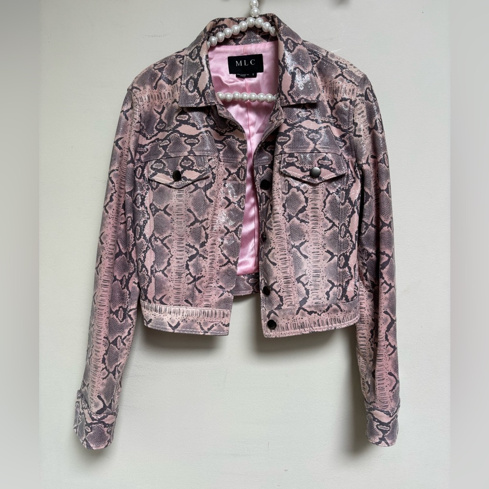 Pink Snake Leather Jacket- 8 - Perfect Condition